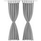 Preview: Vorhänge aus Mikro-Satin 2 Stk. mit Schlaufen 140×175 cm Grau