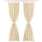 Preview: Vorhänge aus Mikro-Satin 2 Stk. mit Schlaufen 140×225 cm Beige