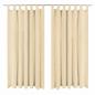Preview: ARDEBO.de - Vorhänge Mikro-Satin 2 Stk. mit Schlaufen 140x245 cm Beige