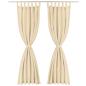 Preview: Vorhänge Mikro-Satin 2 Stk. mit Schlaufen 140x245 cm Beige