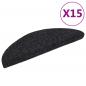 Preview: 15 Stk. Selbstkl. Treppenmatten Nadelvlies 56x17x3cm Schwarz