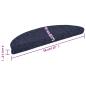 Preview: 15 Stk. Selbstklebende Treppenmatten Nadelvlies 56x17x3cm Blau