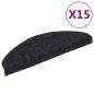 Preview: 15-tlg Selbstkleb. Treppenmatten Nadelvlies 65x21x4cm Schwarz