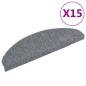 Preview: 15-tlg Selbstkleb. Treppenmatten Nadelvlies 65x21x4cm Hellgrau
