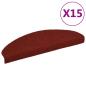 Preview: 15-tlg Selbstklebende Treppenmatten Nadelvlies 65x21x4cm Rot