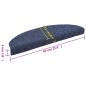 Preview: Stufenmatten Selbstklebend 15 Stk. 65x21x4 cm Blau Halbrund Groß