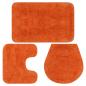Preview: ARDEBO.de - Badematten-Set 3-tlg. Stoff Orange