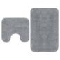 Preview: ARDEBO.de - Badematten-Set 2-tlg. Stoff Grau