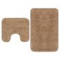 Preview: ARDEBO.de - Badematten-Set 2-tlg. Stoff Beige