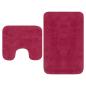 Preview: ARDEBO.de - Badematten-Set 2-tlg. Stoff Fuchsia