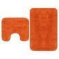 Preview: ARDEBO.de - Badematten-Set 2-tlg. Stoff Orange