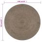 Preview: Teppich Handgefertigt Jute Rund 150 cm Grau
