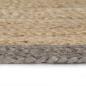 Preview: Teppich Handgefertigt Jute mit Grauem Rand 90 cm