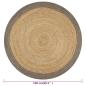 Preview: Teppich Handgefertigt Jute mit Grauem Rand 150 cm