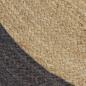 Preview: Teppich Handgefertigt Jute mit Dunkelgrauem Rand 120 cm