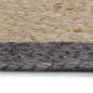 Preview: Teppich Handgefertigt Jute mit Dunkelgrauem Rand 150 cm
