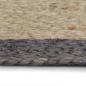 Preview: Teppich Handgefertigt Jute mit Dunkelgrauem Rand 150 cm