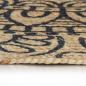 Preview: Teppich Handgefertigt Jute mit Dunkelblauem Aufdruck 90 cm