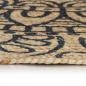 Preview: Teppich Handgefertigt Jute mit Dunkelblauem Aufdruck 90 cm