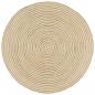 Preview: ARDEBO.de - Teppich Handgefertigt Jute mit Spiralen-Design Weiß 120 cm
