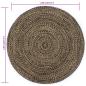 Preview: Teppich Handgefertigt Jute Schwarz und Natur 120 cm