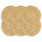 Preview: ARDEBO.de - Tischsets 6 Stk. Natur 38 cm Rund Jute