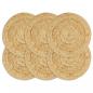 Preview: ARDEBO.de - Tischsets 6 Stk. Natur 38 cm Rund Jute