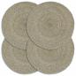 Preview: ARDEBO.de - Tischsets 4 Stk. Grau 38 cm Rund Jute