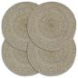 Preview: Tischsets 4 Stk. Grau 38 cm Rund Jute