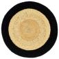 Preview: Tischsets 6 Stk. Natur und Schwarz 38 cm Jute und Baumwolle