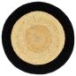 Preview: Tischsets 6 Stk. Natur und Schwarz 38 cm Jute und Baumwolle