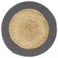 Preview: Tischsets 6 Stk. Natur und Anthrazit 38 cm Jute und Baumwolle