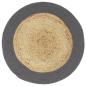 Preview: Tischsets 6 Stk. Natur und Anthrazit 38 cm Jute und Baumwolle