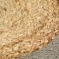 Preview: Tischsets 4 Stk. Natur und Grau 38 cm Jute und Baumwolle