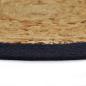 Preview: Tischsets 4 Stk. Natur und Marineblau 38 cm Jute und Baumwolle 