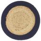 Preview: Tischsets 4 Stk. Natur und Marineblau 38 cm Jute und Baumwolle 