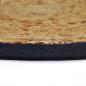 Preview: Tischsets 6 Stk. Natur und Marineblau 38 cm Jute und Baumwolle 