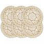Preview: ARDEBO.de - Tischsets 6 Stk. Weiß 38 cm Rund Jute