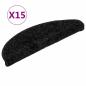 Preview: Treppenmatten 15 Stk. Schwarz 56x17x3 cm