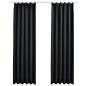 Preview: Verdunkelungsvorhänge mit Haken 2 Stk. Schwarz 140x175cm