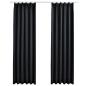 Preview: Verdunkelungsvorhänge mit Haken 2 Stk. Schwarz 140x225cm