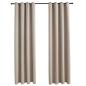 Preview: Verdunkelungsvorhänge mit Metallösen 2 Stk. Beige 140x175 cm