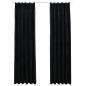Preview: Verdunkelungsvorhänge mit Haken 2 Stk. Samt Schwarz 140x175 cm