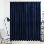 Preview: Verdunkelungsvorhang mit Haken Samt Dunkelblau 290 x 245 cm
