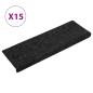 Preview: Treppenmatten 15 Stk. Nadelvlies 65x21x4 cm Schwarz