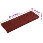 Preview: Treppenmatten 15 Stk. Nadelvlies 65x21x4 cm Rot