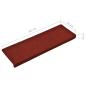 Preview: Stufenmatten Selbstklebend 15 Stk. 65x21x4 cm Bordeauxrot Rechteckiger Rand