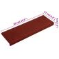 Preview: Stufenmatten Selbstklebend 15 Stk. 65x21x4 cm Bordeauxrot Rechteckiger Rand
