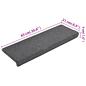Preview: Teppich-Treppenstufen 15 Stk. 65x21x4 cm Dunkelgrau