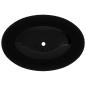 Preview: Keramik Waschtisch Waschbecken Oval schwarz 40 x 33 cm